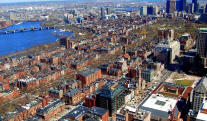 Birds eye view of Boston