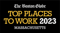 The Boston Globe Top Places to Work 2023 Massachusetts Badge