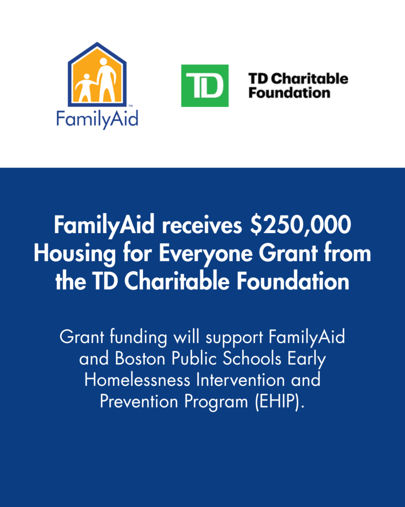 FamilyAid receives $250,000 Housing for Everyone Grant from the TD Charitable Foundation